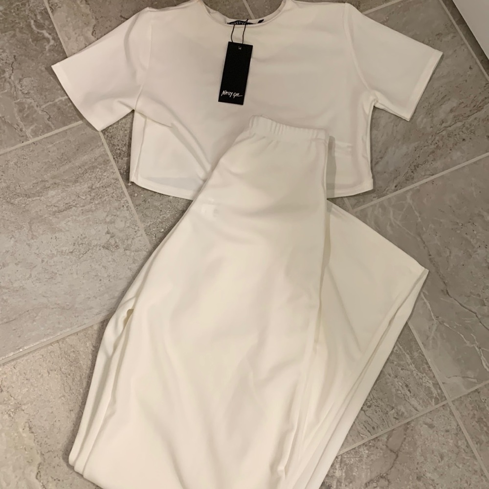 NWT nasty gal wide-legged crop set.